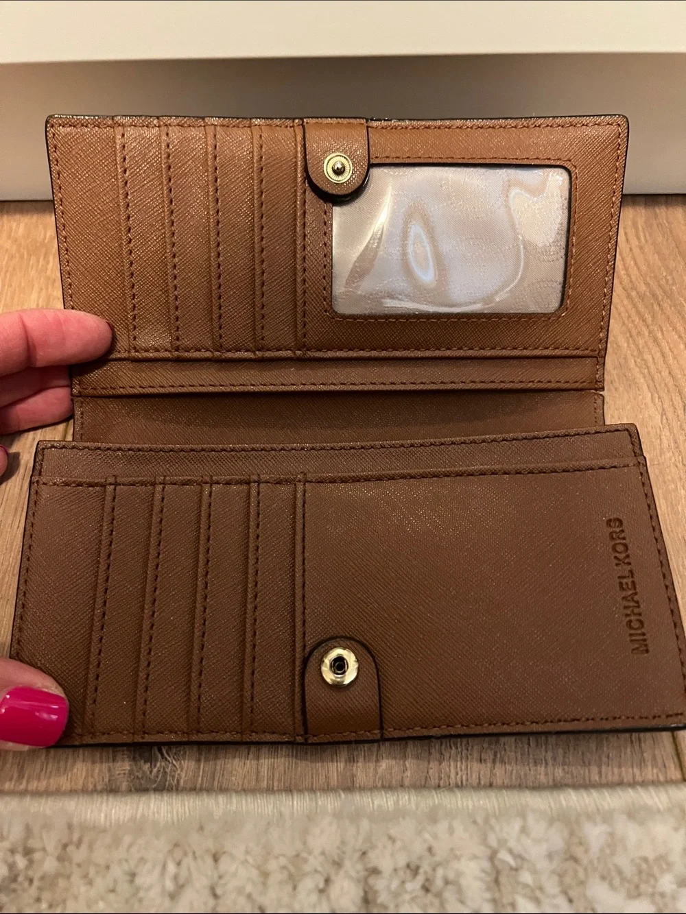Michael Kors Brown and Tan MK Logo Dome Satchel with Wallet